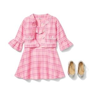 Janie and Jack Pink Tweed Set